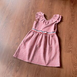 Janie and Jack 10 Y French style Houndstooth Jacquard Dress Like New Red Plaid